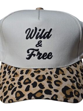 Zenana Wild & Free Leopard Brim Trucker Hat - Cream & Tan